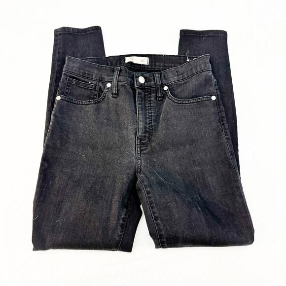Madewell 9" Mid-Rise Skinny Black/Charcoal Wash Denim Jeans Size 28 - Picture 4 of 9